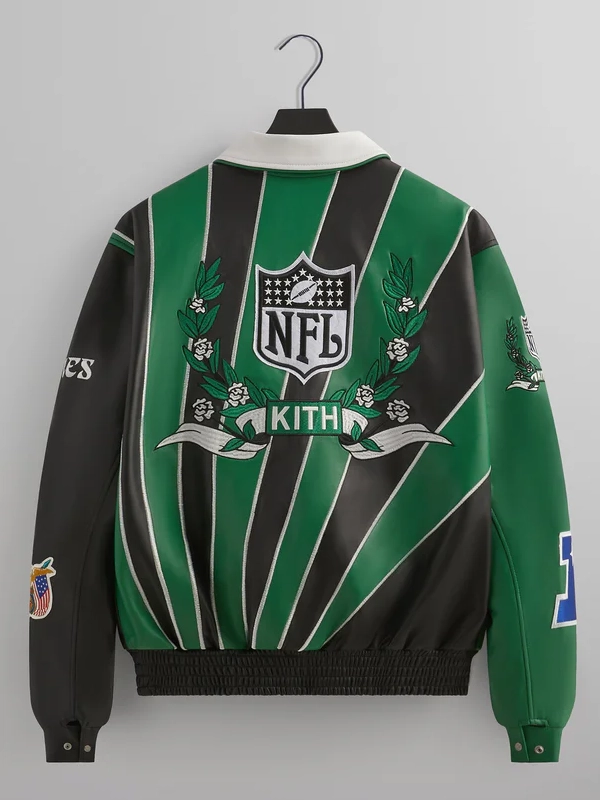 Kith x Jeff Hamilton x NFL Philadelphia Eagles Leather Varsity Jacket