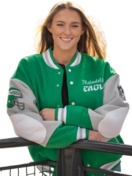 Kylie Kelce 90s Eagles Letterman Jacket