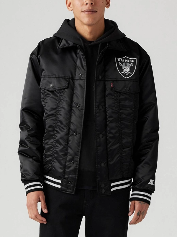 Levi's X Starter Raiders Satin Black Jacket