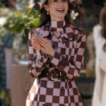 Emily In Paris S04 Lily Collins Checked Coat