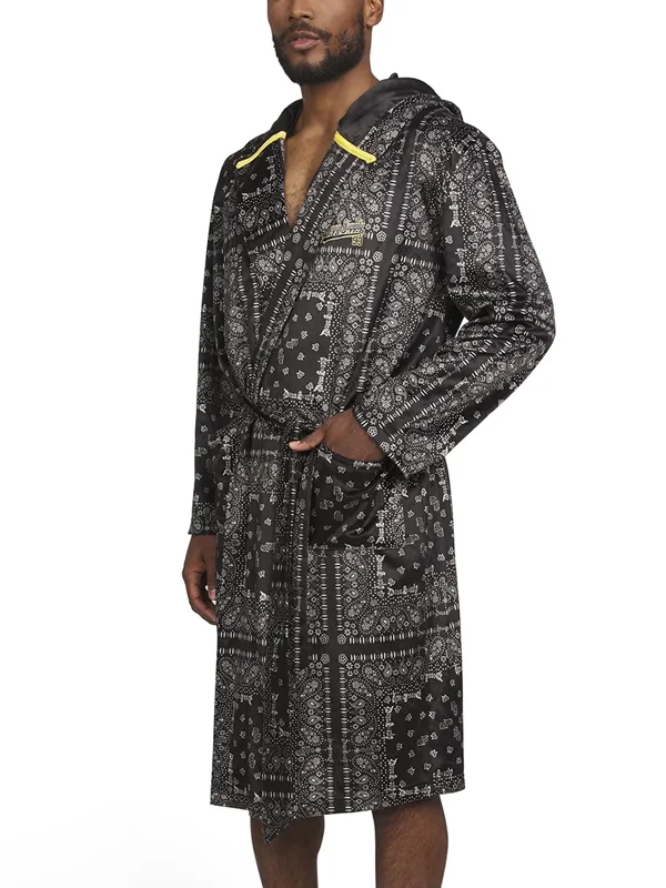 Long Sleeve Microfleece Hooded Lounge Robe Snoop Dogg