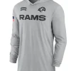 Los Angeles Rams Nike Gray 2024 Salute to Service Lightweight Performance Long Sleeve Hooded T-Shirt