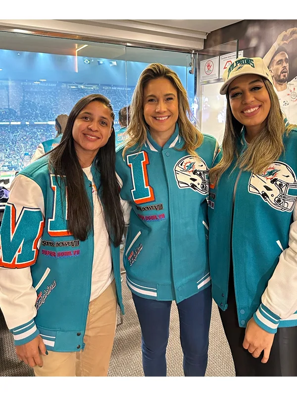 Miami Dolphins Mashup Varsity Jacket Fernanda Gentil