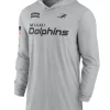 Miami Dolphins Nike Gray 2024 Salute to Service Lightweight Performance Long Sleeve Hooded T-Shirt