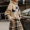 Milan Fashion Week Olivia Palermo Beige Oversized Hoodie