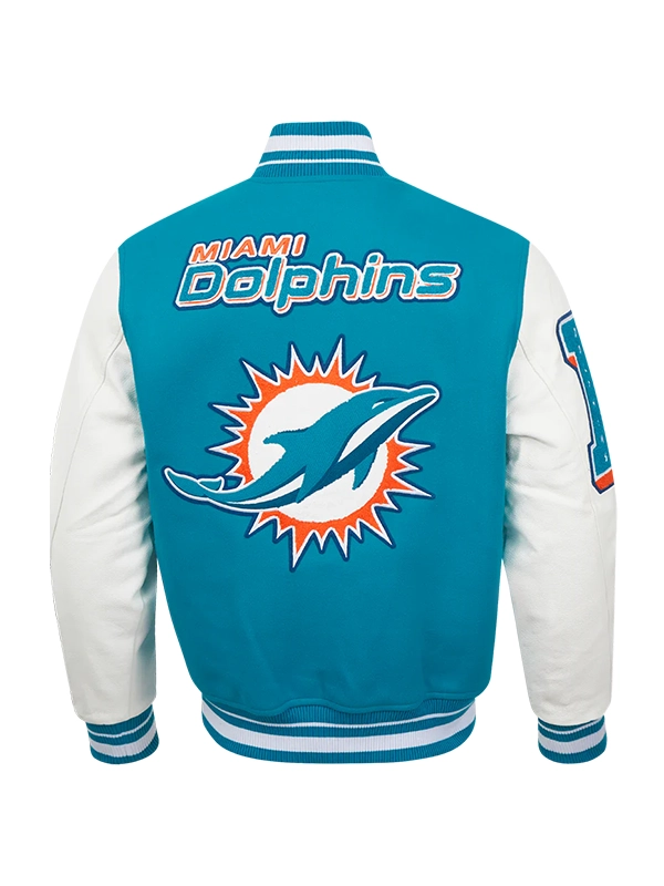 NFL MIAMI DOLPHINS MASHUP MEN'S RIB WOOL VARSITY JACKET