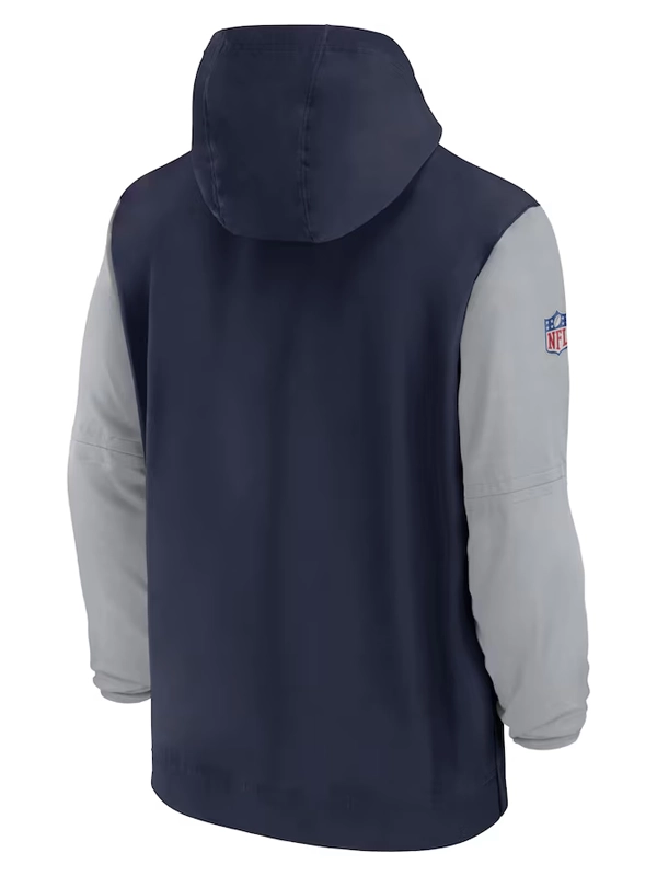 Navy Dallas Cowboys 2024 Sideline Pre-Game Half-Zip Jacket