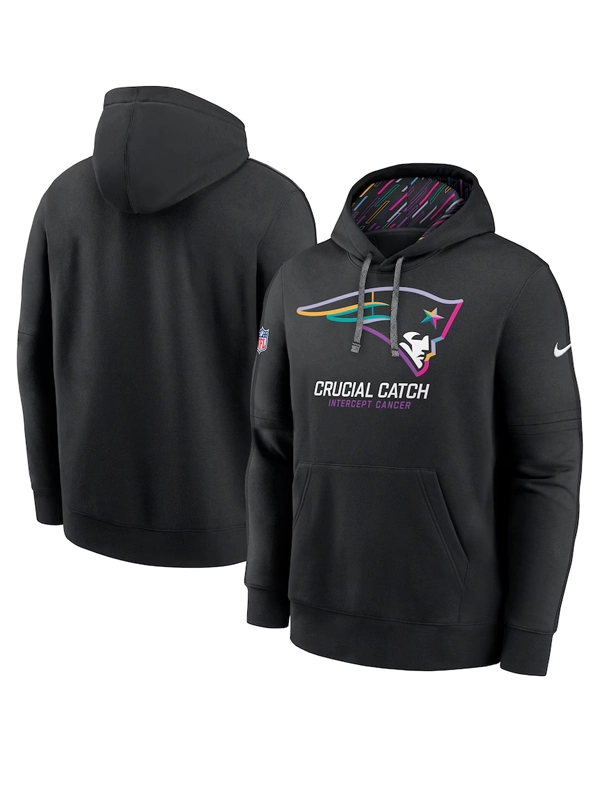 New England Patriots Crucial Catch Club Nike Women s NFL Pullover Hoodie in Black Size Medium 02G600AZUL GXZ