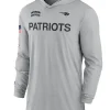 New England Patriots Nike Gray 2024 Salute to Service Lightweight Performance Long Sleeve Hooded T-Shirt