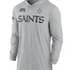 New Orleans Saints Nike Gray 2024 Salute to Service Lightweight Performance Long Sleeve Hooded T-Shirt