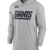 New York Giants Nike Gray 2024 Salute to Service Lightweight Performance Long Sleeve Hooded T-Shirt