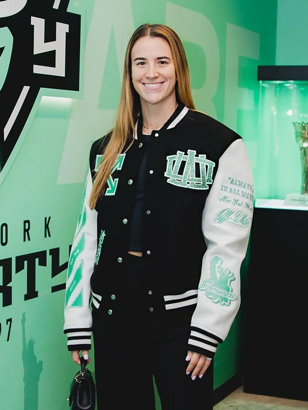 New York Liberty Off White Varsity Jacket