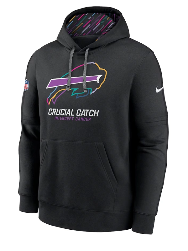 Nike Black Buffalo Bills 2024 NFL Crucial Catch Club Pullover Hoodie