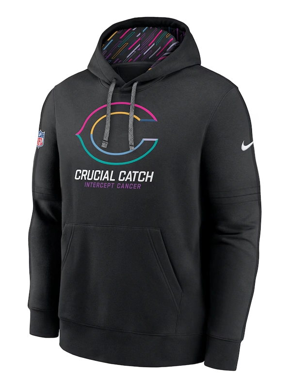 Nike Black Chicago Bears 2024 NFL Crucial Catch Club Pullover Hoodie