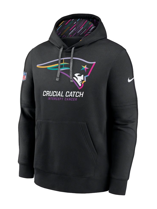 Nike Black New England Patriots 2024 NFL Crucial Catch Club Pullover Hoodie