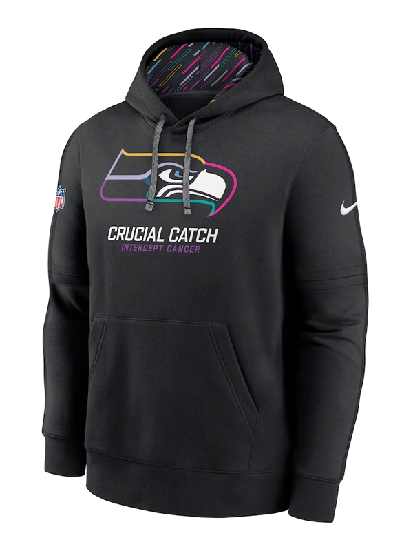 Nike Black Seattle Seahawks 2024 NFL Crucial Catch Club Pullover Hoodie