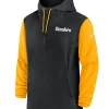 Nike Black and Gold Pittsburgh Steelers Sideline Pre-Game Half-Zip Hoodie Jacket