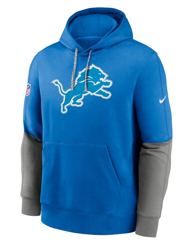 Nike Blue Detroit Lions 2024 Sideline Club Pullover Hoodie