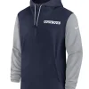 Nike Dallas Cowboys Blue and Grey Sideline Pre-Game Half-Zip Hoodie Jacket