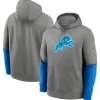 Nike Grey Detroit Lions 2024 Sideline Club Pullover Hoodie