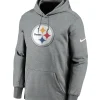 Nike Grey NFL Fanatics Pittsburgh Steelers Prime Logo Therma Pullover Hoodie