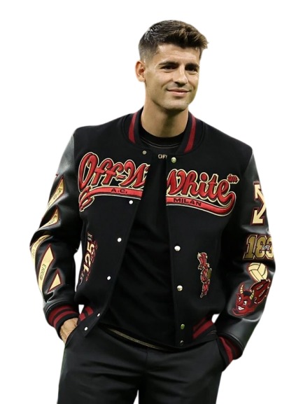 Off White Ac Milan Black Varsity Jacket