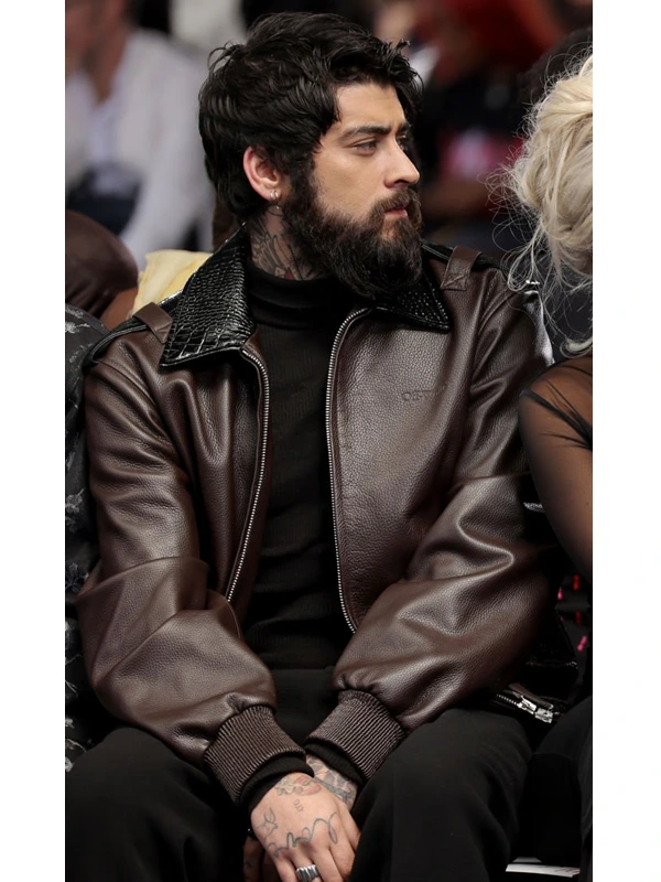 Offwhite-Spring-Zayn-Malik-Bomber-Leather-Jacket-Brown