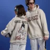 One Piece Beige Pullover Hoodie