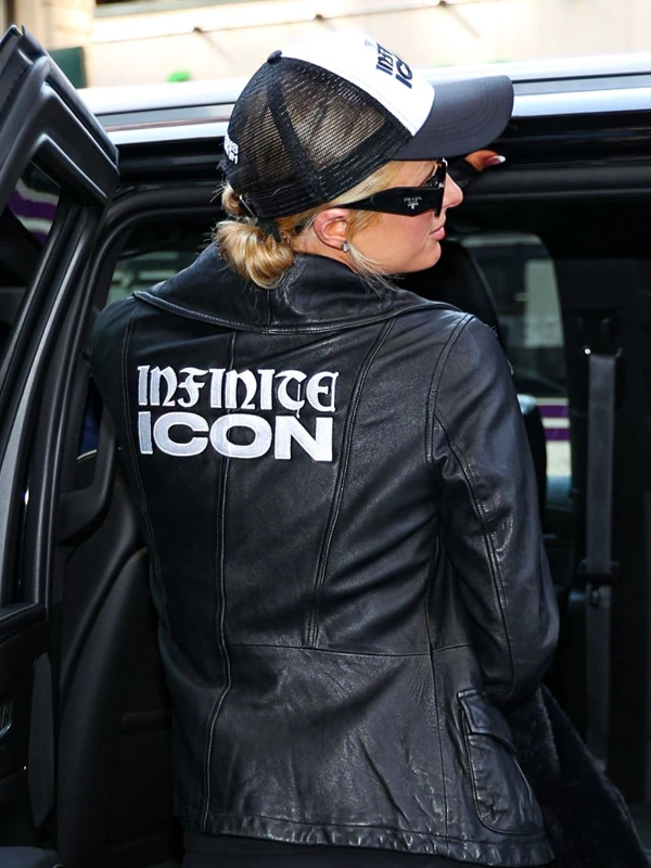 Paris Hilton Infinite Icon Black Leather Jacket