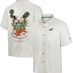 Philadelphia Eagles Tommy Bahama White Coconut Matchup Camp Throwback Button-Up Shirt