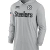 Pittsburgh Steelers Nike Gray 2024 Salute to Service Lightweight Performance Long Sleeve Hooded T-Shirt