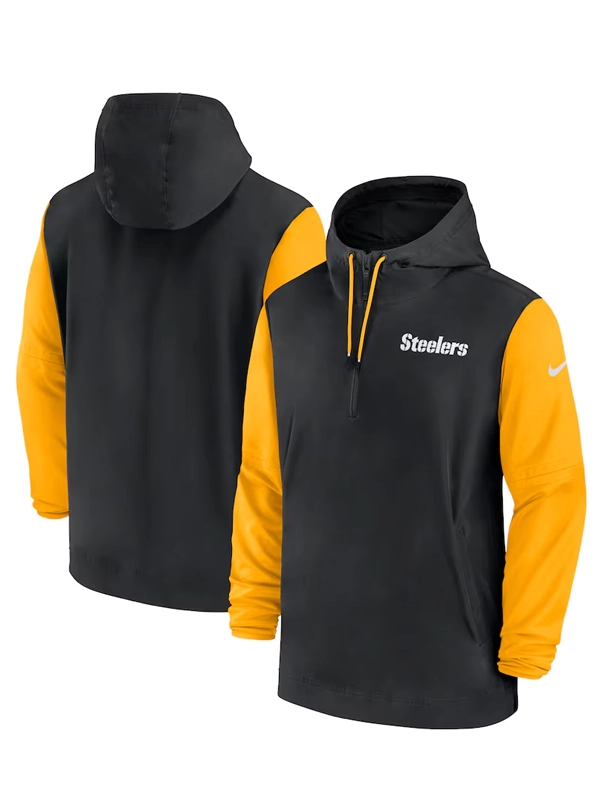 Pittsburgh Steelers Sideline Pre-Game Half-Zip Hoodie Jacket