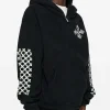 RHUDE Cross Black Zip-Up Hoodie