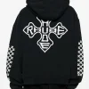 RHUDE Cross Hoodie Black