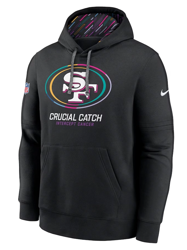 San Francisco 49ers Crucial Catch Club Black Pullover Hoodie