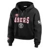 San Francisco 49ers Erin Andrews Black Quarter-Zip Hoodie