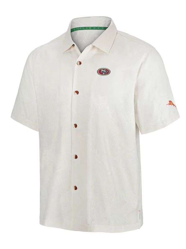 San Francisco 49ers Tommy Bahama Coconut Matchup Camp shirt