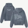 Smile You Made Gods Wake Up List Hoodie Grey