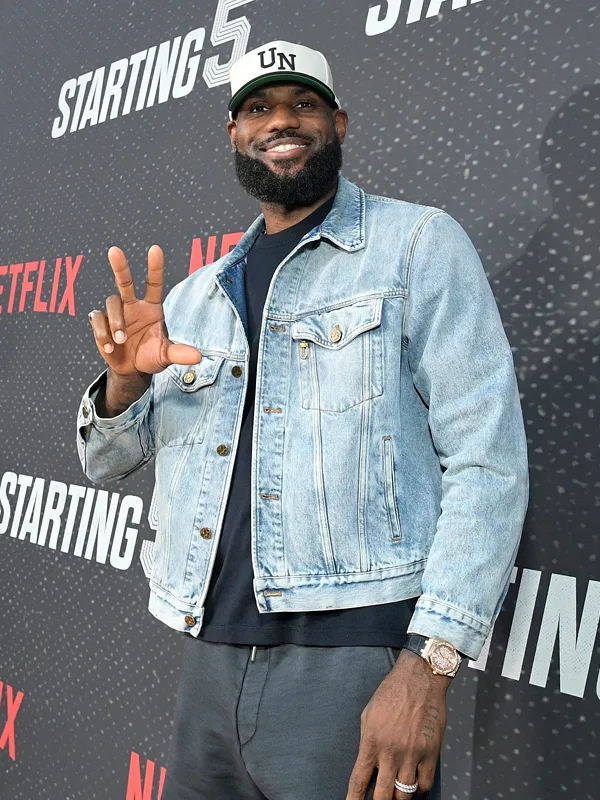 Starting 5 Premiere LeBron James Blue Denim Jacket