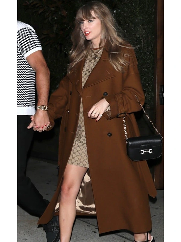 Taylor Swift Brown Long Trench Coat