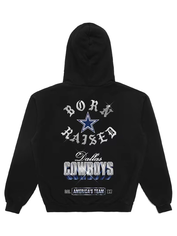 Unisex Born x Raised Black Dallas Cowboys Chrome Rocker Pullover Hoodie