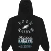 Unisex Born x Raised Black Philadelphia Eagles Chrome Rocker Pullover Hoodie