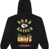 Unisex Kansas City Chiefs Born x Raised Black Chrome Rocker Pullover Hoodie