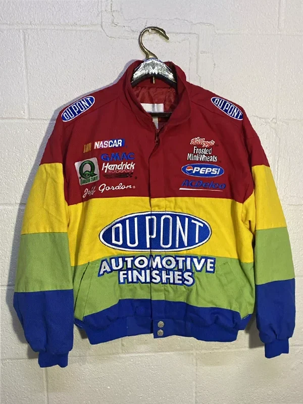 Vintage 90’s Jeff Gordon DuPont Racing Nascar Rainbow Jacket