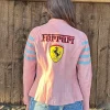 Vintage Rarest Pink Ferrari Leather Jacket