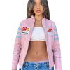 Vintage Rarest Pink Ferrari Racing Leather Jacket