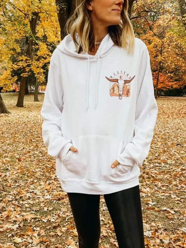 White Western Hoodie