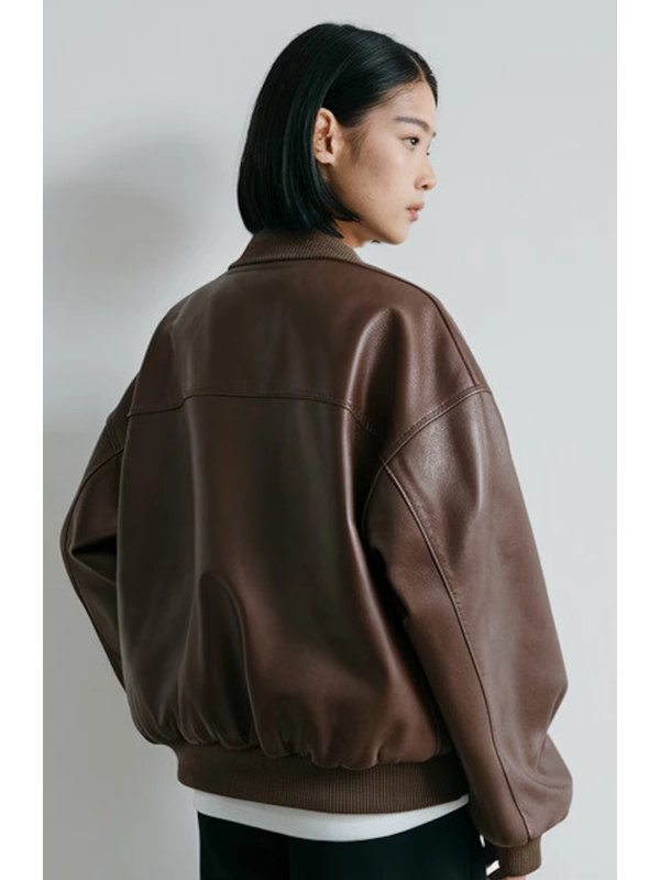 90's Oversized Bomber Jacket Retro Vintage Real Leather Jacket Gift store for Her ,Bomber Jacket, Oversized Bomber Jacket, Oversize Leather jacket