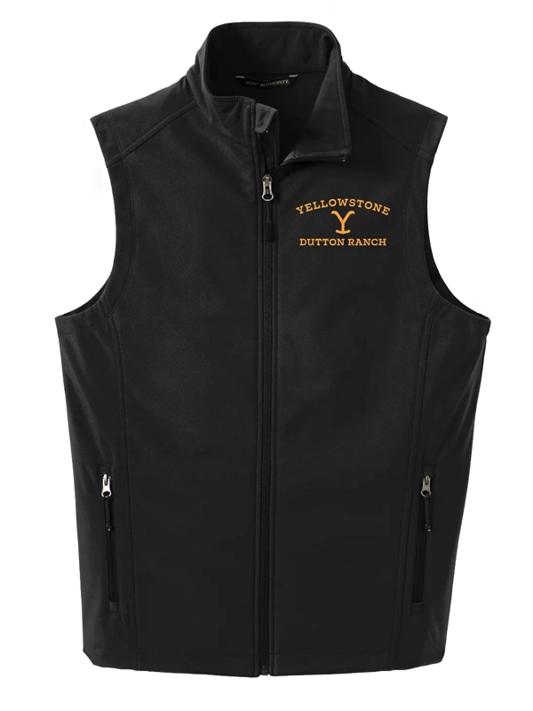 Yellowstone Dutton Ranch Logo Core Soft Shell Vest Black