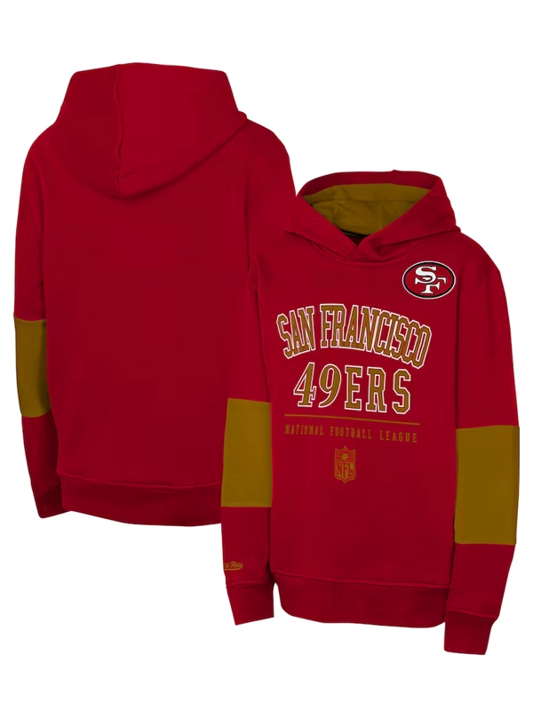 Youth Scarlet San Francisco 49ers Retro Fleece Pullover Hoodie